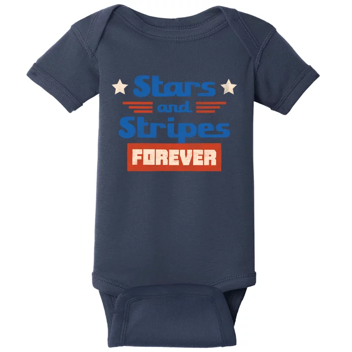 Stars And Stripes Forever Patriotic Holiday Baby Bodysuit