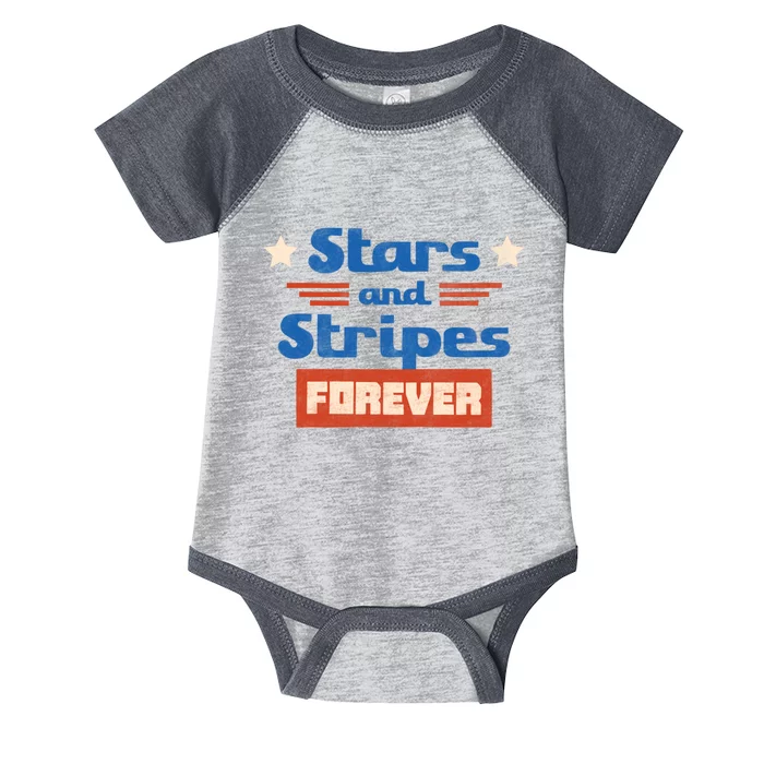 Stars And Stripes Forever Patriotic Holiday Infant Baby Jersey Bodysuit