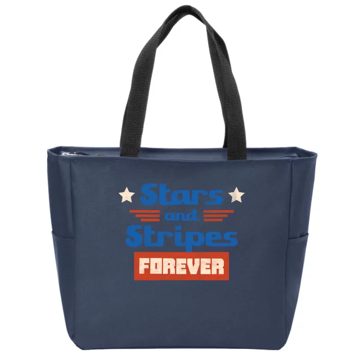 Stars And Stripes Forever Patriotic Holiday Zip Tote Bag