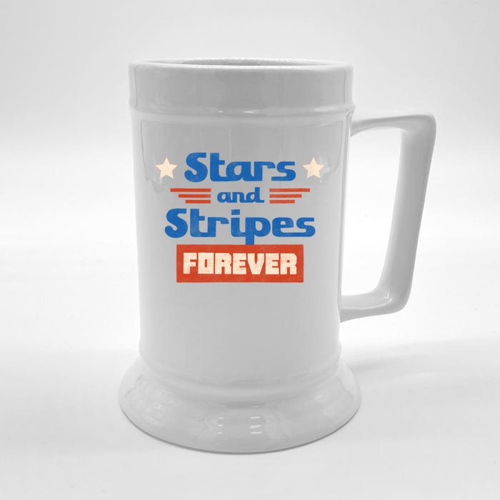 Stars And Stripes Forever Patriotic Holiday Front & Back Beer Stein