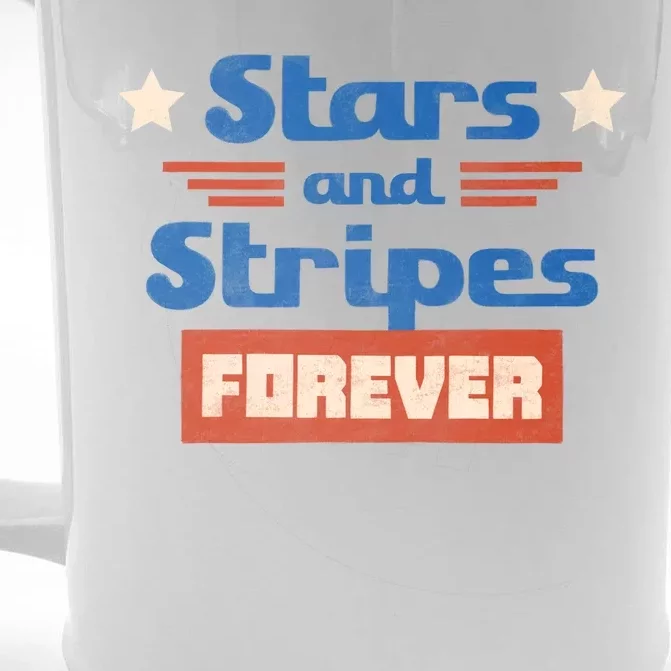 Stars And Stripes Forever Patriotic Holiday Front & Back Beer Stein