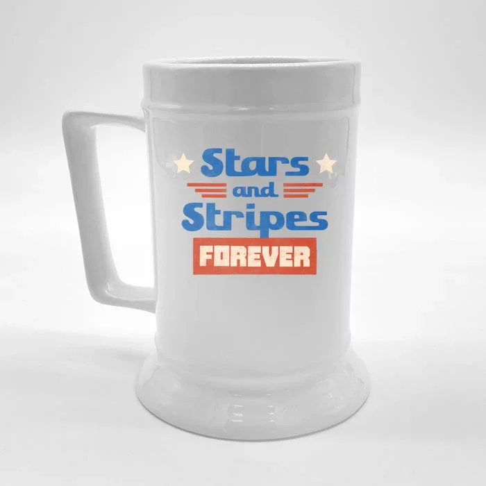 Stars And Stripes Forever Patriotic Holiday Front & Back Beer Stein