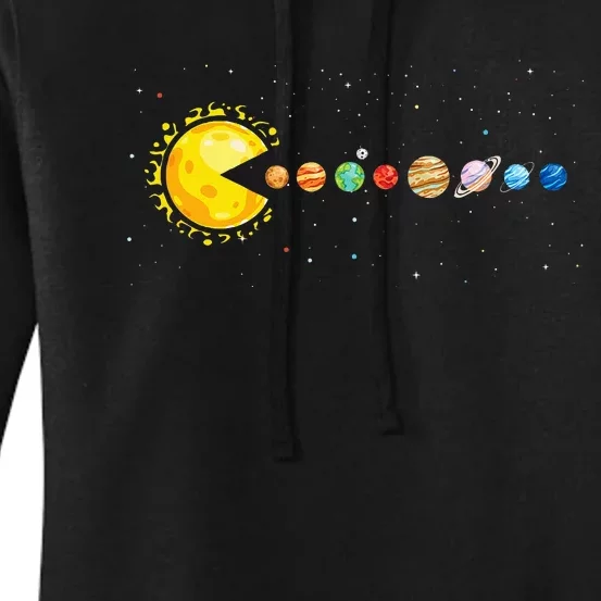 Space Astronomer Science Astronaut Sun Eat Planet Video Game Women's Pullover Hoodie