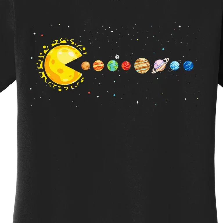 Space Astronomer Science Astronaut Sun Eat Planet Video Game Women's T-Shirt