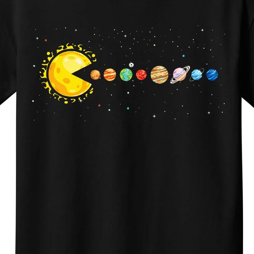 Space Astronomer Science Astronaut Sun Eat Planet Video Game Kids T-Shirt