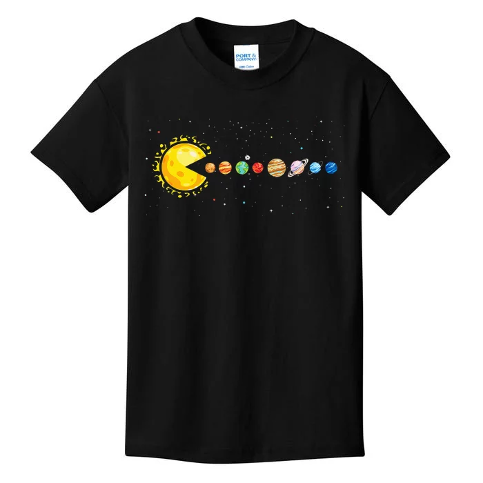 Space Astronomer Science Astronaut Sun Eat Planet Video Game Kids T-Shirt