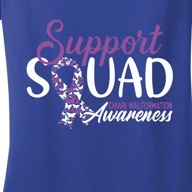 Support Awareness Squad I CM Cerebellum Chiari Malformation Women's V-Neck T-Shirt