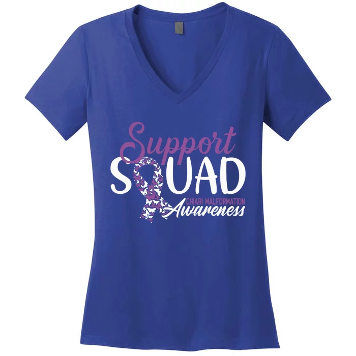 Support Awareness Squad I CM Cerebellum Chiari Malformation Women's V-Neck T-Shirt