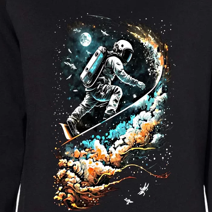 Space Astronaut Surfing Astronomy Space Surfer Gift Womens California Wash Sweatshirt