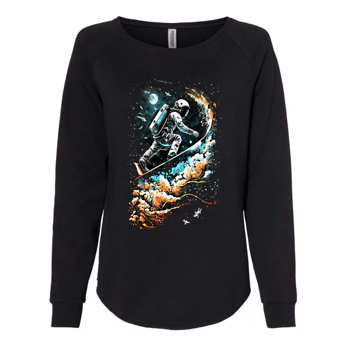 Space Astronaut Surfing Astronomy Space Surfer Gift Womens California Wash Sweatshirt