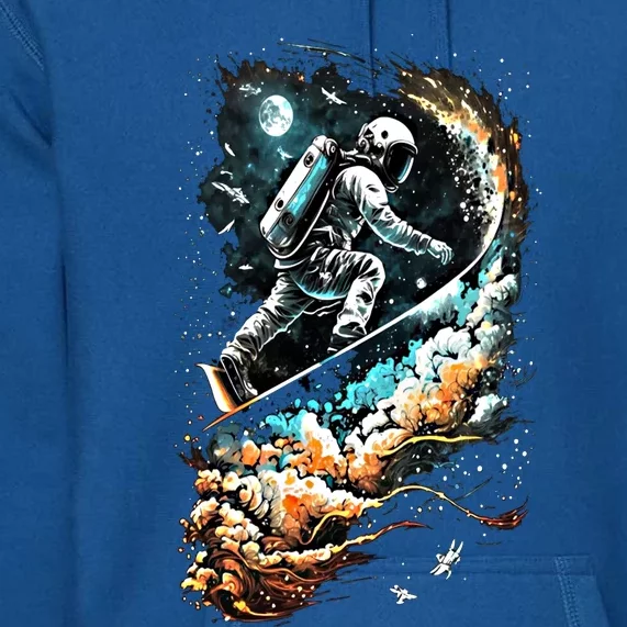 Space Astronaut Surfing Astronomy Space Surfer Gift Premium Hoodie