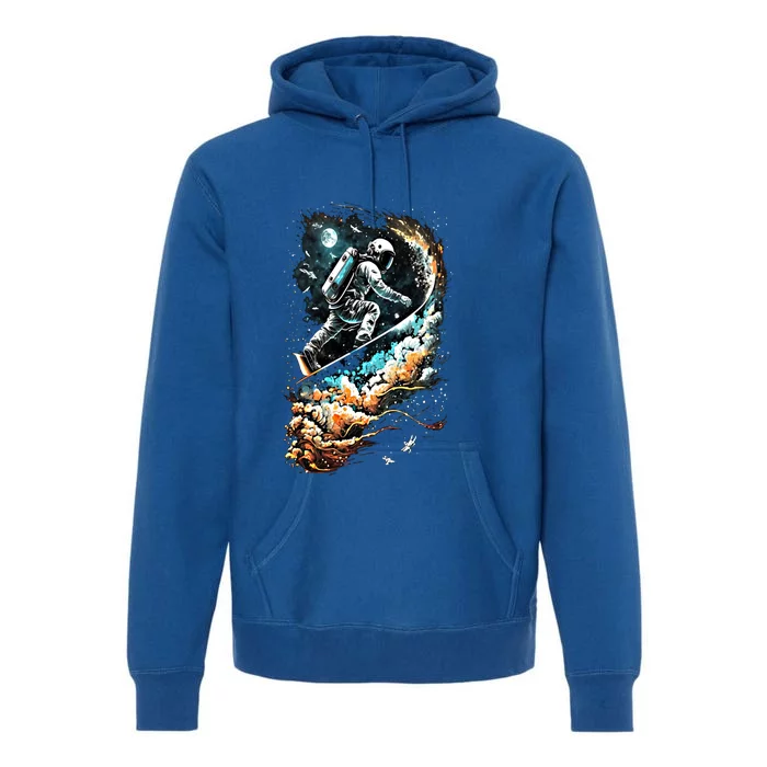 Space Astronaut Surfing Astronomy Space Surfer Gift Premium Hoodie