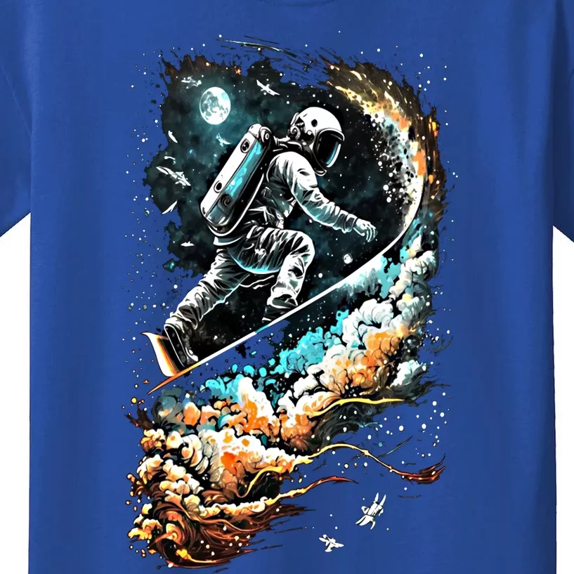 Space Astronaut Surfing Astronomy Space Surfer Gift Kids T-Shirt