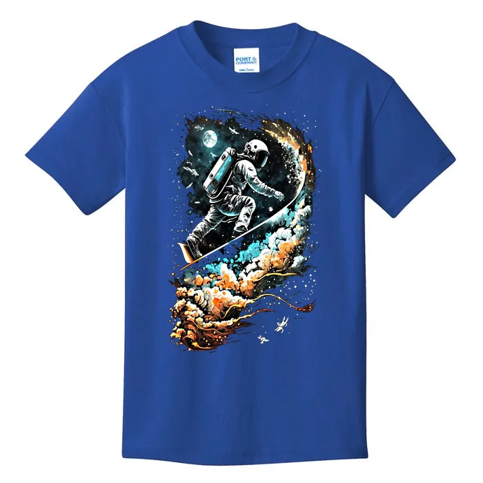 Space Astronaut Surfing Astronomy Space Surfer Gift Kids T-Shirt