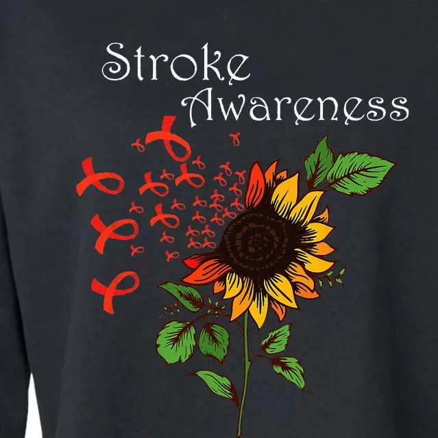 Stroke Awareness Stroke Survivor Stroke Design Cropped Pullover Crew