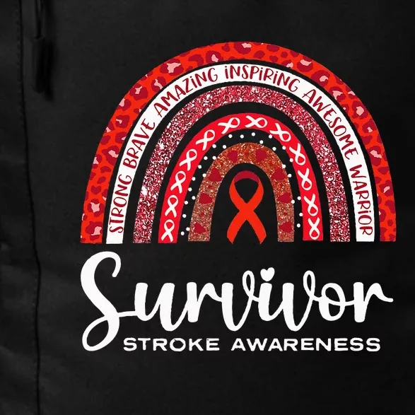 Stroke Awareness Survivor Rainbow Brave Wear Red In May Daily Commute Backpack