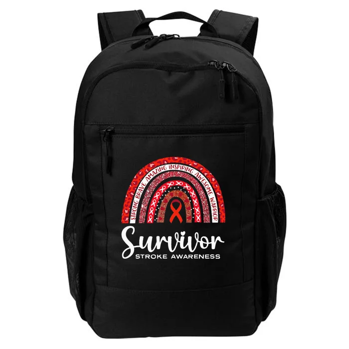 Stroke Awareness Survivor Rainbow Brave Wear Red In May Daily Commute Backpack