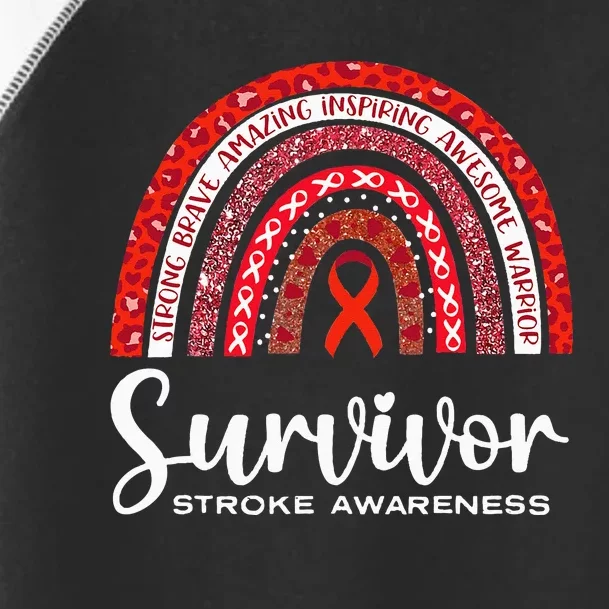 Stroke Awareness Survivor Rainbow Brave Wear Red In May Toddler Fine Jersey T-Shirt