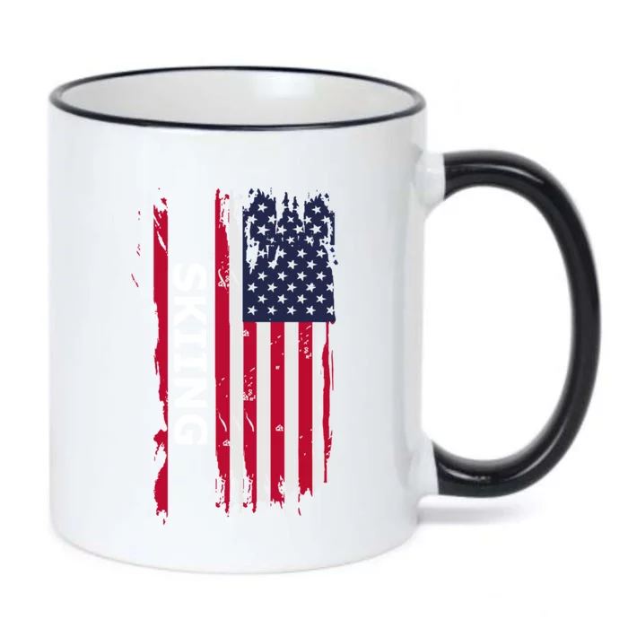 Skiing And Skiers Usa Gift Black Color Changing Mug