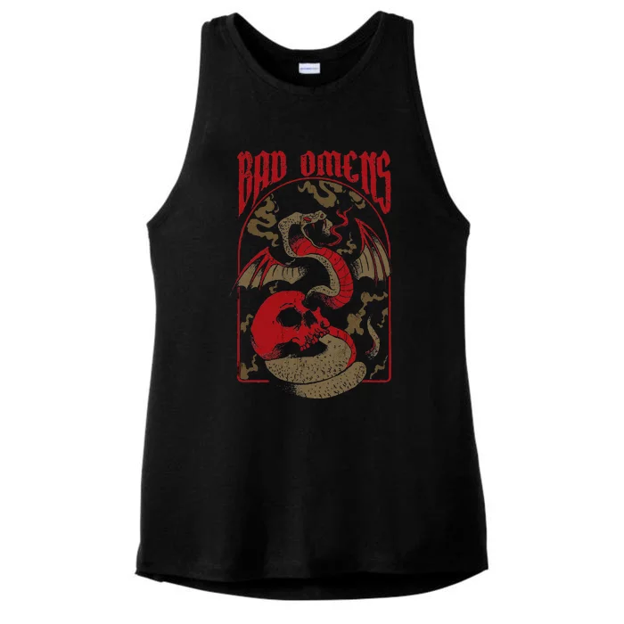 Snake And Skull Ladies Tri-Blend Wicking Tank