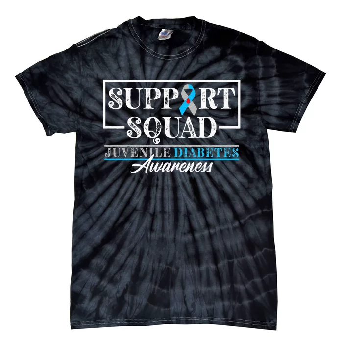 Support Awareness Squad I Juvenile T1D Type 1 Diabetes Tie-Dye T-Shirt