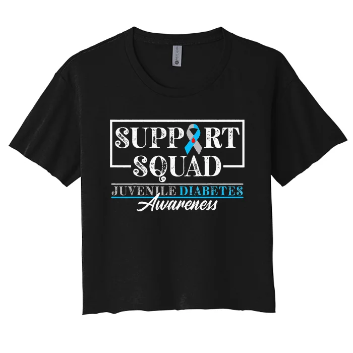 Support Awareness Squad I Juvenile T1D Type 1 Diabetes Women's Crop Top Tee