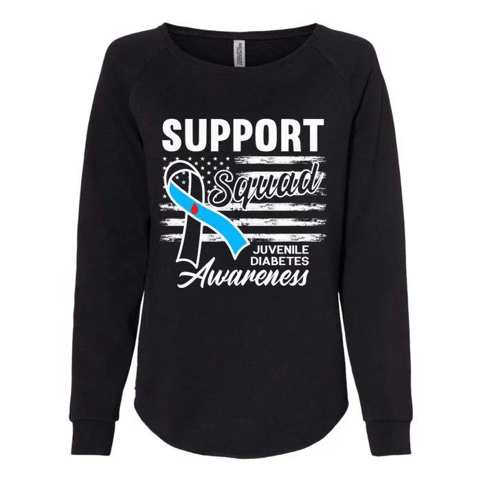 Support Awareness Squad I Juvenile T1D Type 1 Diabetes Womens California Wash Sweatshirt