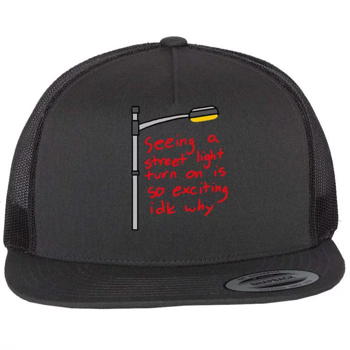 Seeing A Street Light Turn On Is So Exciting Funny Design Flat Bill Trucker Hat