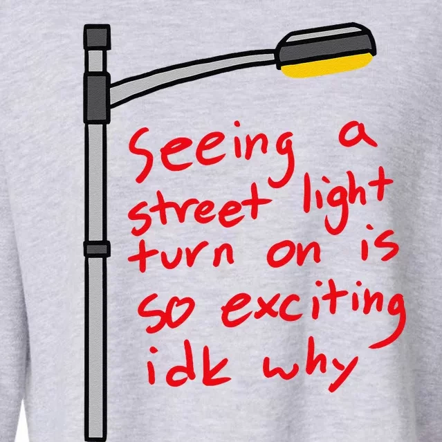 Seeing A Street Light Turn On Is So Exciting Funny Design Cropped Pullover Crew