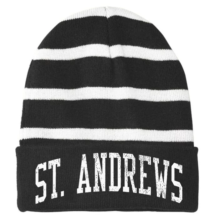 St. Andrews Sc Vintage Athletic Sports Js02 Striped Beanie with Solid Band