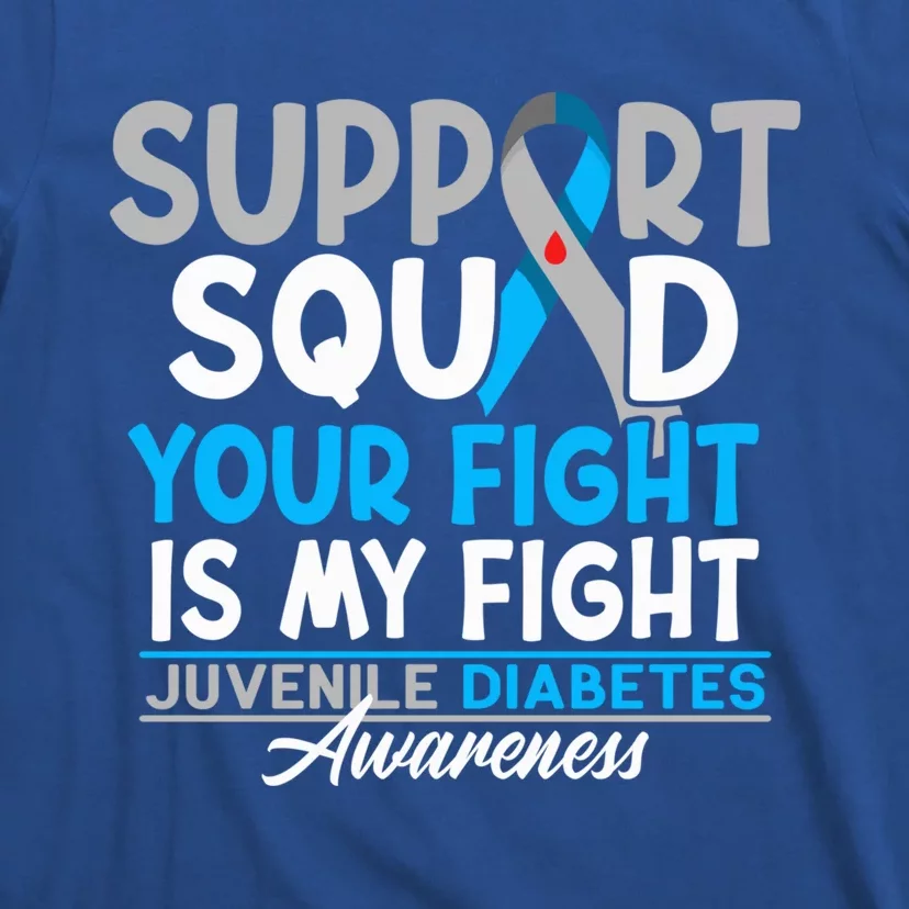 Support Awareness Squad I Juvenile T1D Type 1 Diabetes T-Shirt