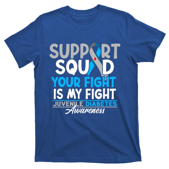 Support Awareness Squad I Juvenile T1D Type 1 Diabetes T-Shirt