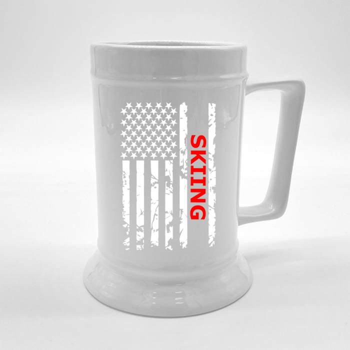 Skiing And Ski Meaningful Gift Front & Back Beer Stein