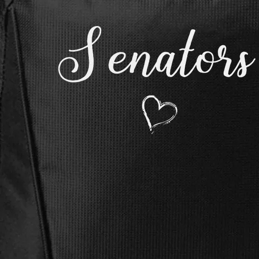 Senators Above Small Heart Dover City Backpack