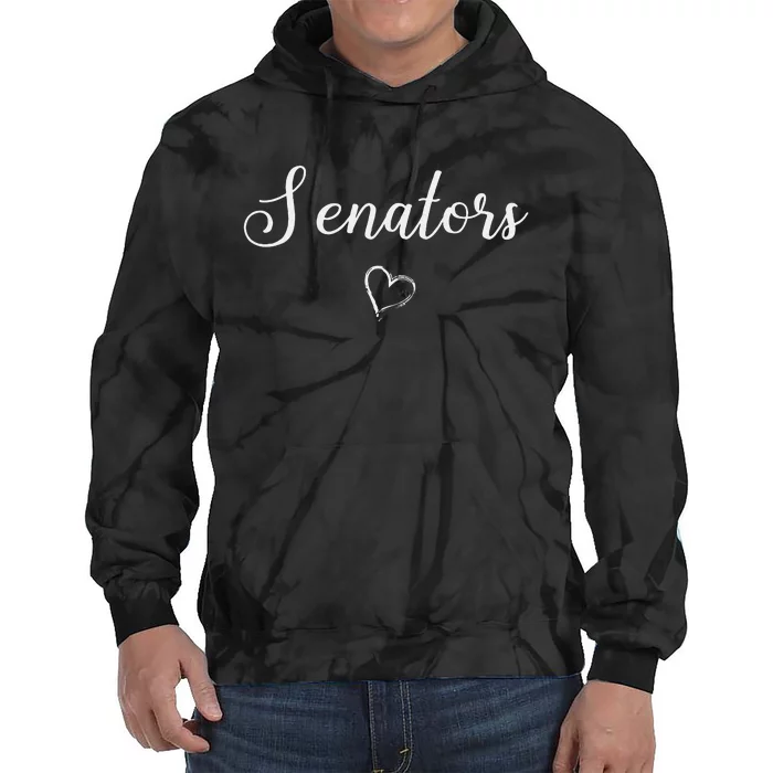 Senators Above Small Heart Dover Tie Dye Hoodie