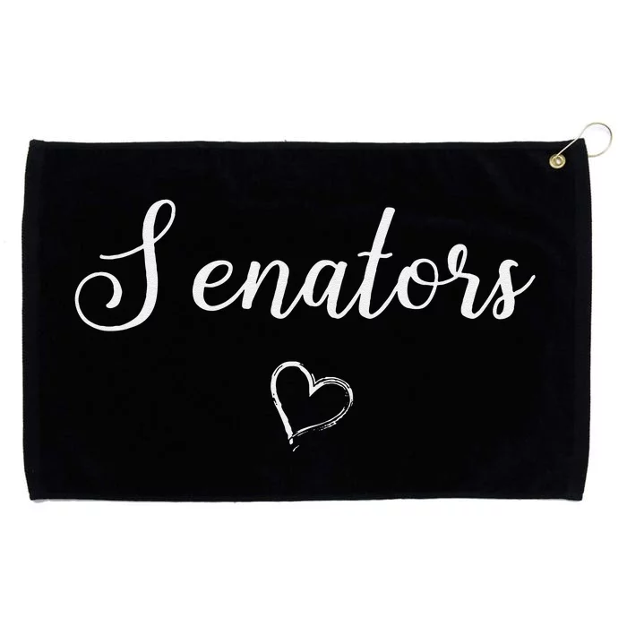 Senators Above Small Heart Dover Grommeted Golf Towel