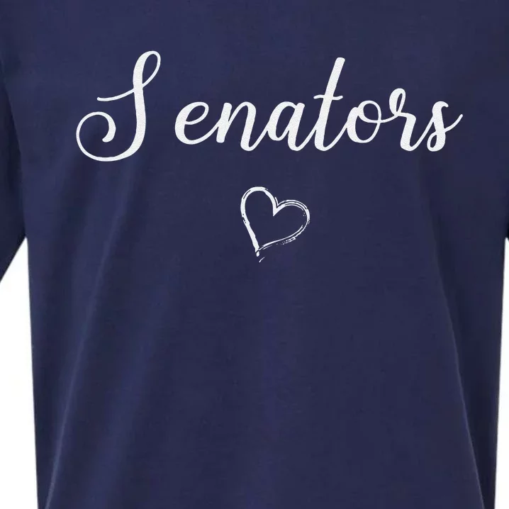 Senators Above Small Heart Dover Sueded Cloud Jersey T-Shirt