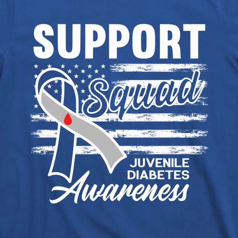 Support Awareness Squad I Juvenile T1D Type 1 Diabetes T-Shirt