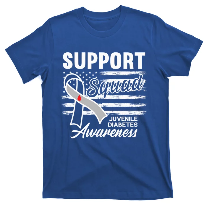 Support Awareness Squad I Juvenile T1D Type 1 Diabetes T-Shirt