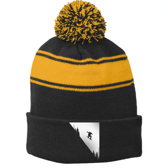 Snowboard Apparel Snowboarding Snowboarder Snowboard Stripe Pom Pom Beanie