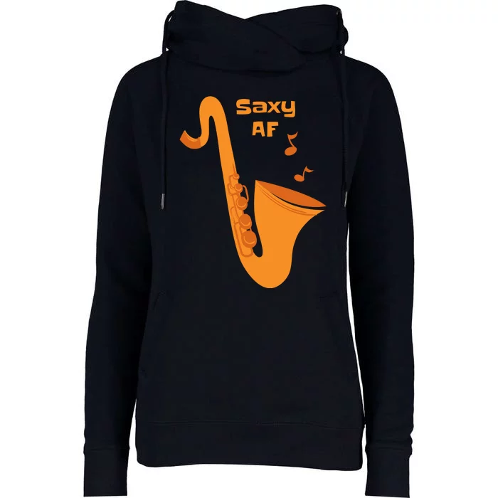 Saxy AF Womens Funnel Neck Pullover Hood