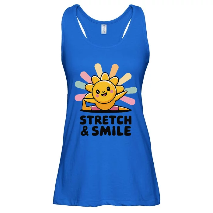 Stretch And Smile Kawaii Sun Yoga Ladies Essential Flowy Tank