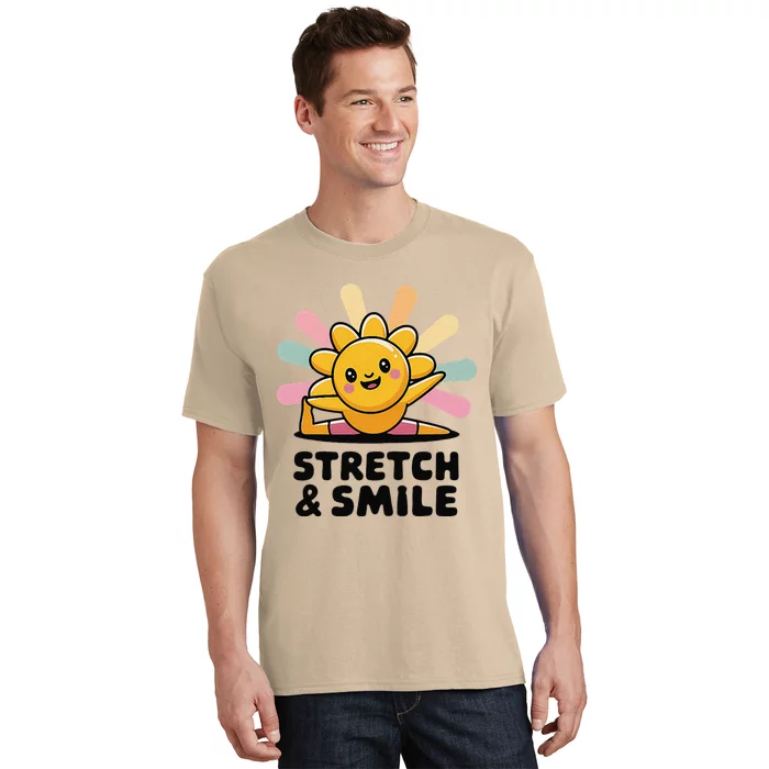 Stretch And Smile Kawaii Sun Yoga T-Shirt