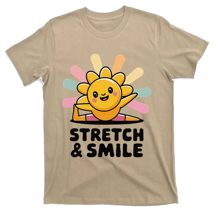 Stretch And Smile Kawaii Sun Yoga T-Shirt