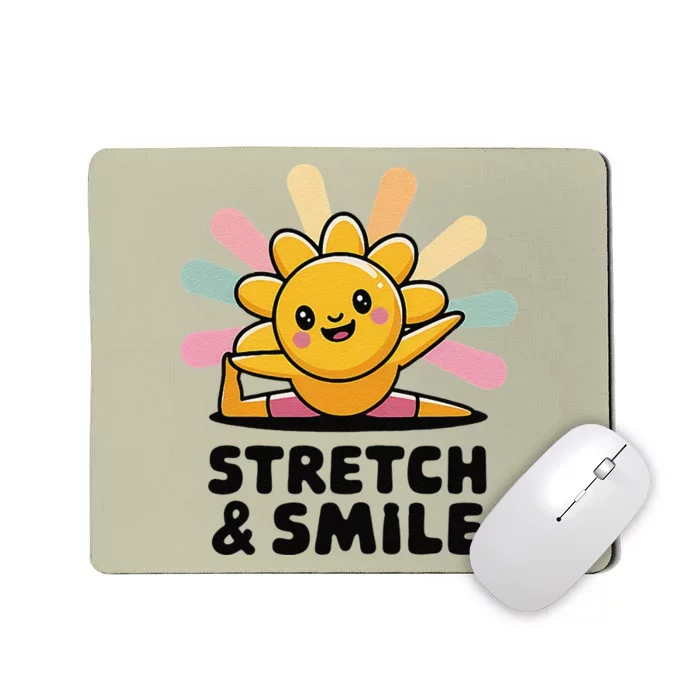 Stretch And Smile Kawaii Sun Yoga Mousepad