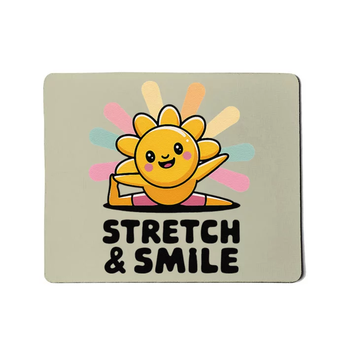 Stretch And Smile Kawaii Sun Yoga Mousepad