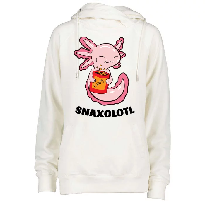 Snaxolotl Axolotls Womens Funnel Neck Pullover Hood