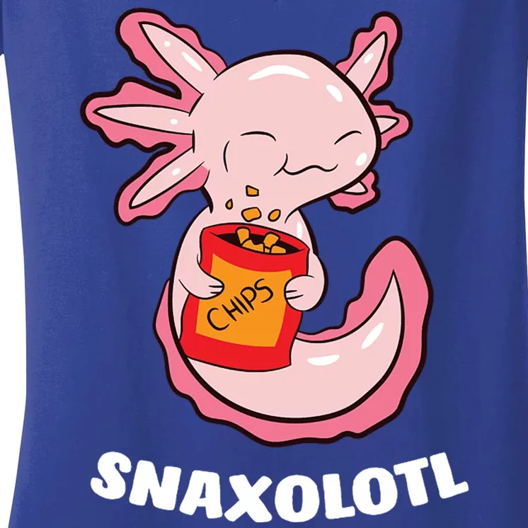 Snaxolotl Axolotls Women's V-Neck T-Shirt