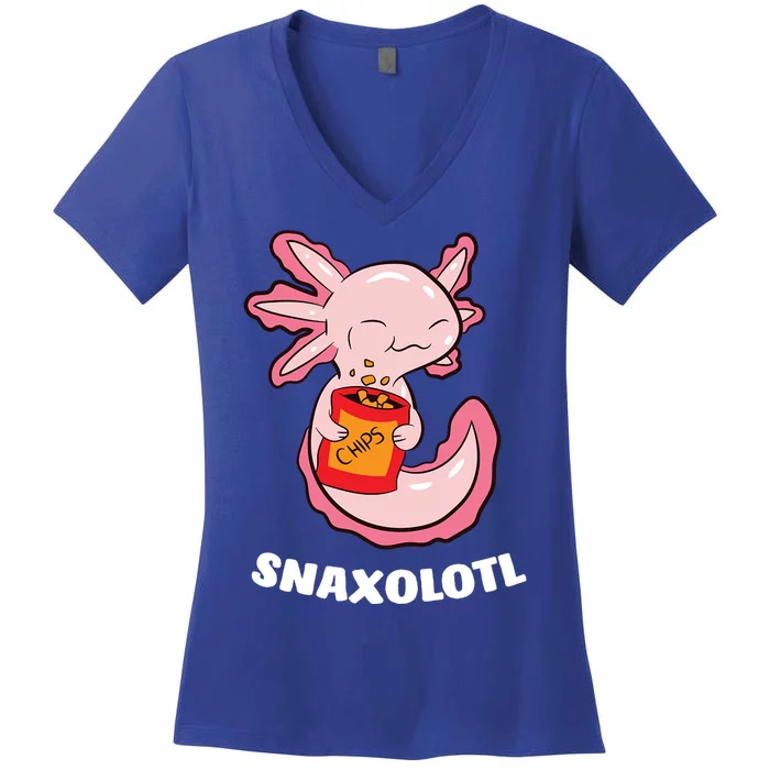 Snaxolotl Axolotls Women's V-Neck T-Shirt