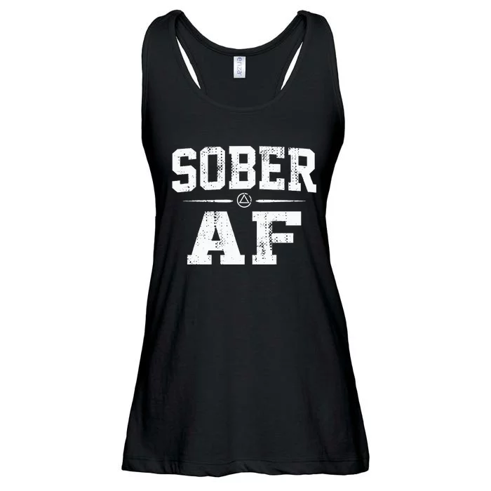 Sober AF Sobriety AA Alcoholics Anonymous Recovery Addiction Ladies Essential Flowy Tank